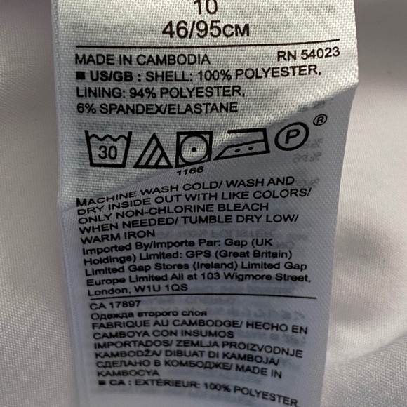 Banana Republic White Geometric Shift Dress Sz 10 - Picture 7 of 8